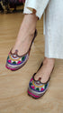 Multi Color Festive Thread & Silver Mukaish Pure Leather Juttis - view 3