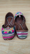 Multi Color Festive Thread & Silver Mukaish Pure Leather Juttis - view 5