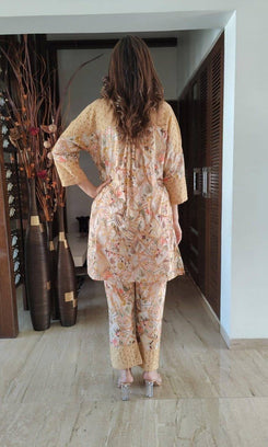 Mustard Cutwork Coord Set