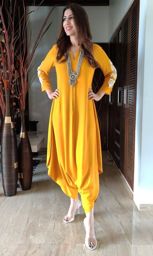 Mustard Embroidery Jumpsuit