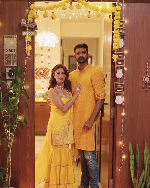 Mustard Sharara Set