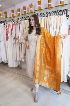 Mustard Yellow Banarasi Suit Set