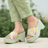 Pistachio Green Hand Embroidered Wedges