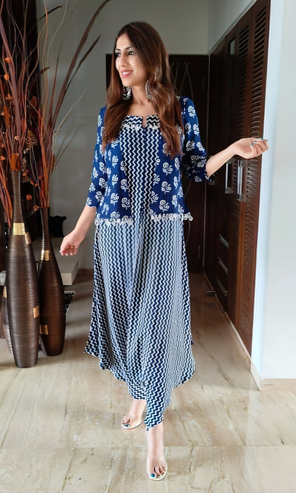 Navy Blue Jumpsuit Set