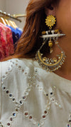 Off White and Pink Rose Kaftan Dress - view 9