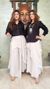 Off White Dhoti Drape Pant Set