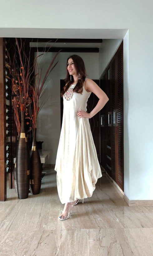 Off White Dhoti Dress