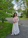 Off White Drape gown with Neon Jacket - DC Mumbai - view 21