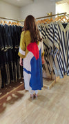 Olive And Blue Abstract Kurta Pant Set - view 4