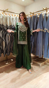 Olive Green Sharara Set - view 2