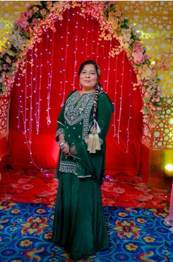 Olive Green Sharara Set - view 8