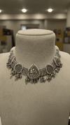 Oxidized Choker Necklace with Green Stones - view 3