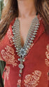 Oxidized Flower Necklace Set - view 5