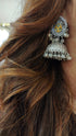Oxidized Silver Jhumka Earrings - view 11
