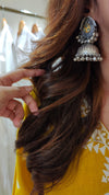 Oxidized Silver Jhumka Earrings - view 13