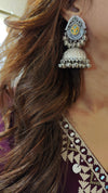 Oxidized Silver Jhumka Earrings - view 15
