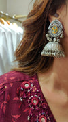 Oxidized Silver Jhumka Earrings - view 7