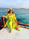 Parrot Green Dress with Cape - view 6