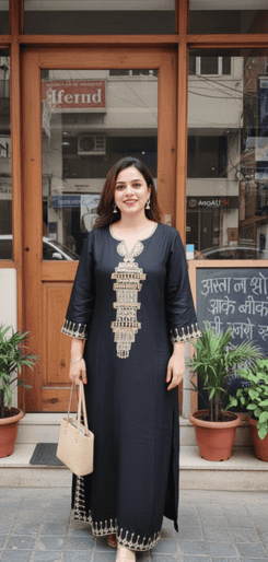 Party Black Kaftan Dress - view 2