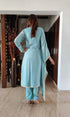 Pastel Blue Kaftan And Pant