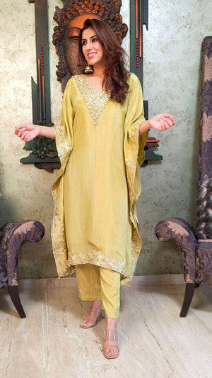 Pastel Green Kaftan Set