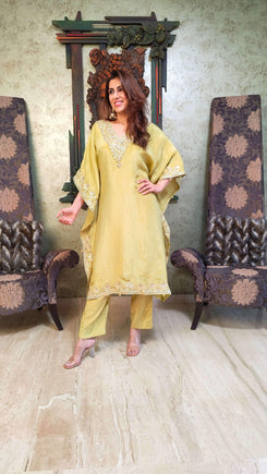 Pastel Green Kaftan Set
