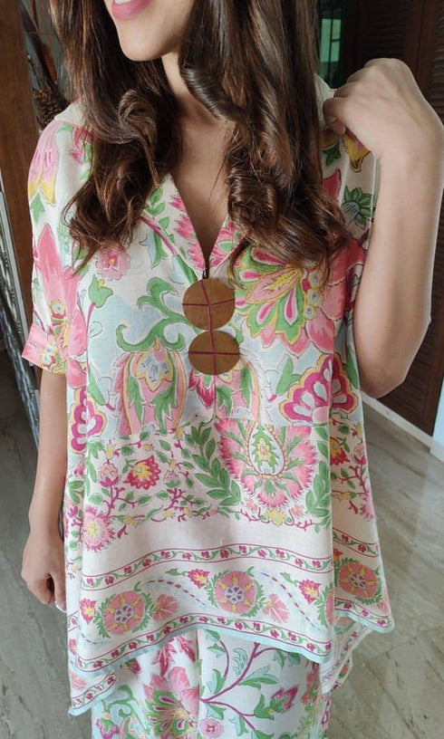 Pastel Kaftan Coord Set