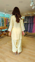 Pastel Yellow Floral Embroidered Farshi Set - view 10