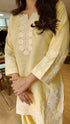 Pastel Yellow Floral Embroidered Farshi Set - view 2