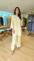 Pastel Yellow Floral Embroidered Farshi Set - view 4