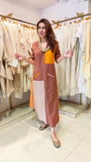 Patchwork Brown Shirt Dress-gown - view 2
