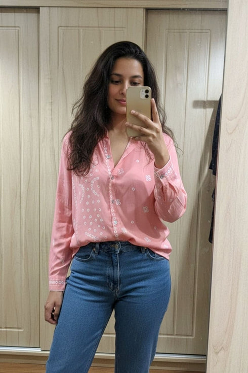 Peach Bandhini Shirt - view 2