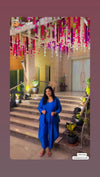 Peacock Blue Jumpsuit with Jacket - view 10