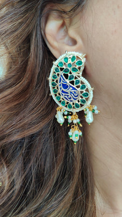 Royal Blue Mirror Embroidered Sharara Set