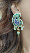 Emerald Green Paisley Earrings