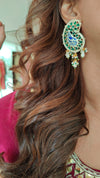 Emerald Green Paisley Earrings