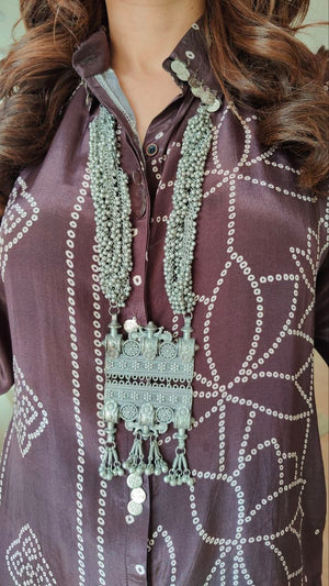 Tribal Long Oxidised Necklace for Women