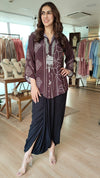 Crepe Brown Bandhini Shirt