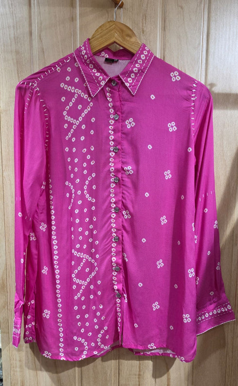 Pink Bandhini Shirt - view 2