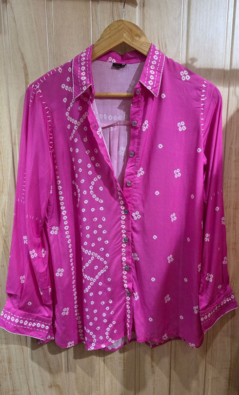 Pink Bandhini Shirt - view 3