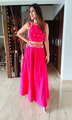Pink Coord Set - Sleeve Fabric Provided