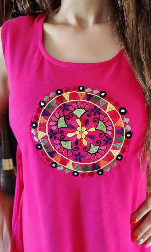 Pink Cowl Drape Dress