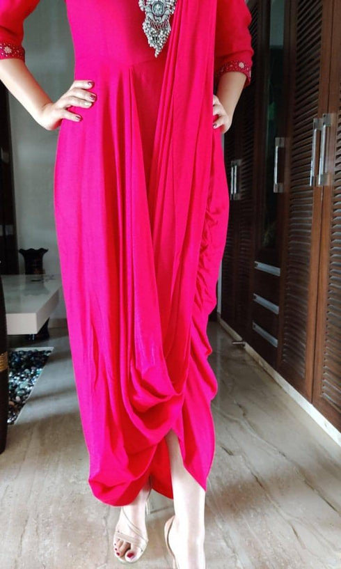 Pink Drape Sari