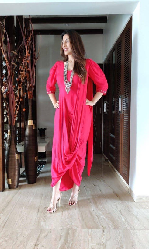 Pink Drape Sari