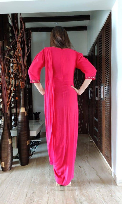 Pink Drape Sari