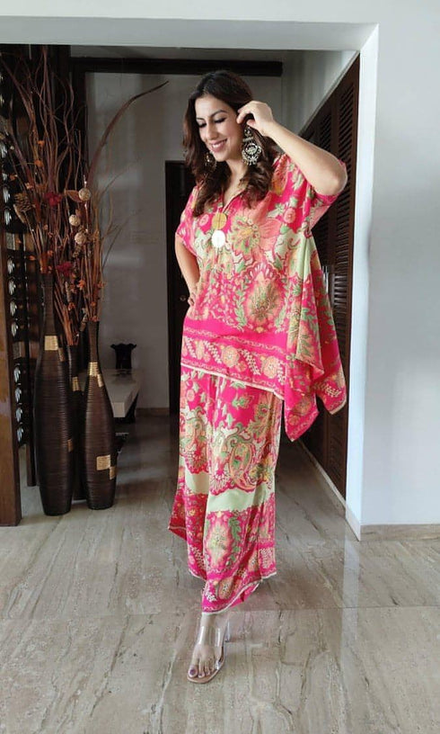 Pink Kaftan Coord Set