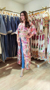 Pink Kaftan With Belt - view 2