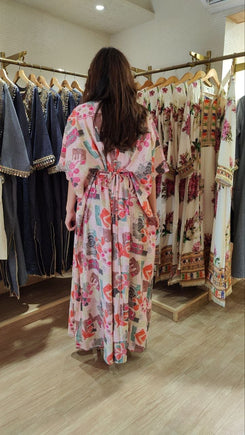Pink Kaftan With Belt - view 6
