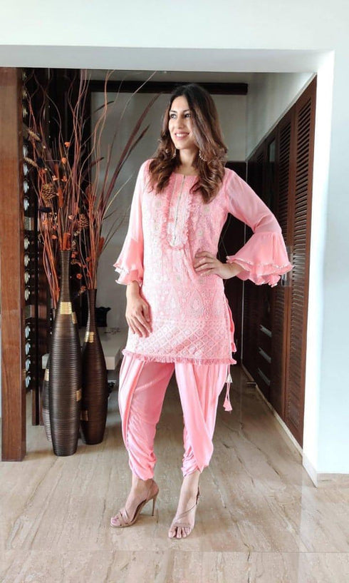 Pink Lucknowi Set