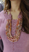 Pink Mul Drape Dress with Neckpiece - view 4